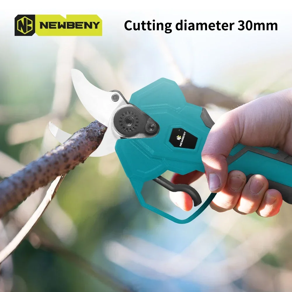 NEWBENY 30mm Brushless Electric Pruning Shears 4 Gears Cordless Multifunction Garden Tree Beautify Tools For Makita 18V Battery