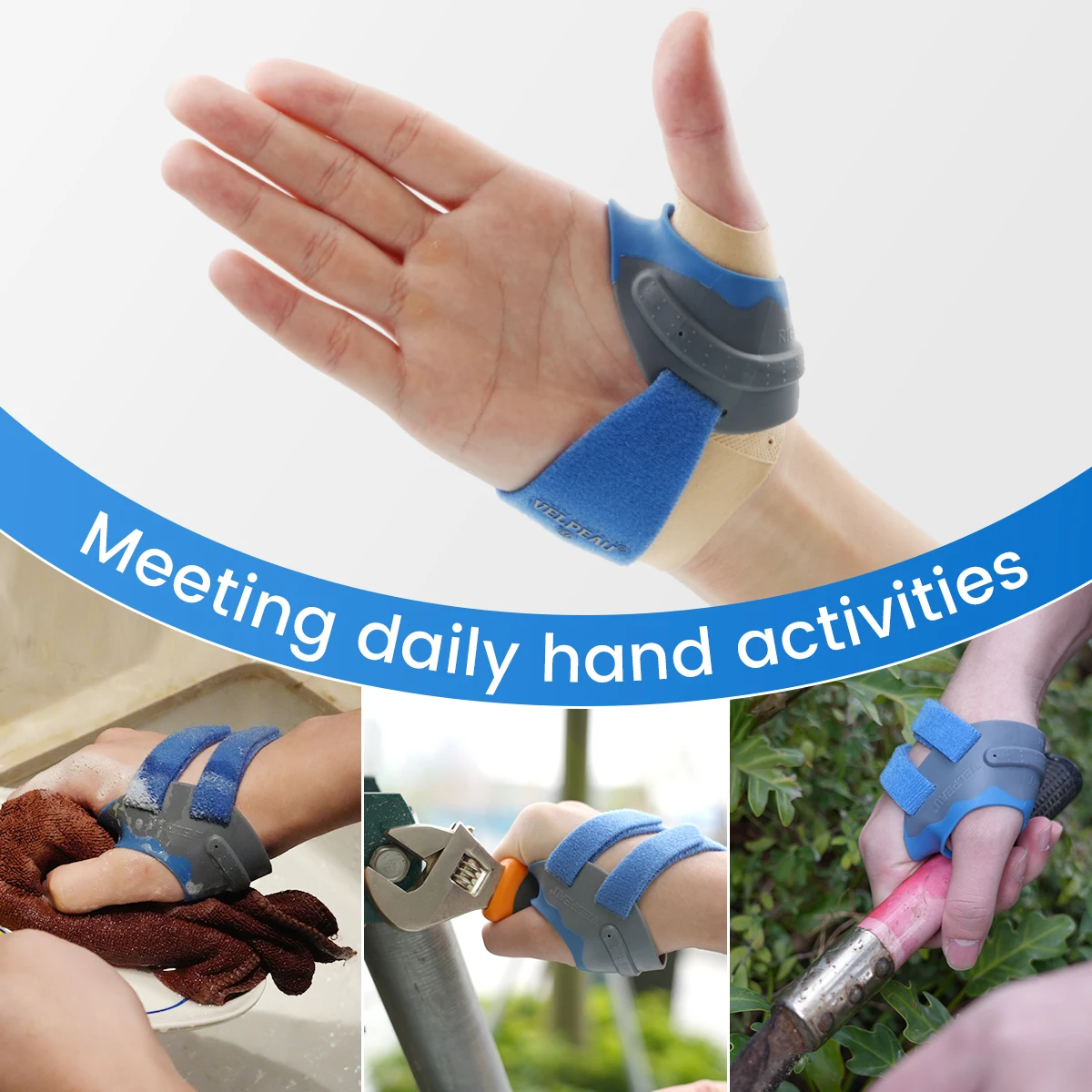 VELPEAU Thumb Brace for CMC Joint Pain, Osteoarthritis, Arthritis and Tendonitis Thumb Support Stabilizer with Elastic Sleeve 6