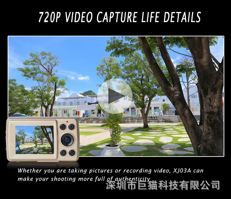 Zoom 16MP Recording 2.4 Inch Display Shooting Dazzling Flash Digital Camera Home Mini Cam Domestic Portable Video Anti-shake