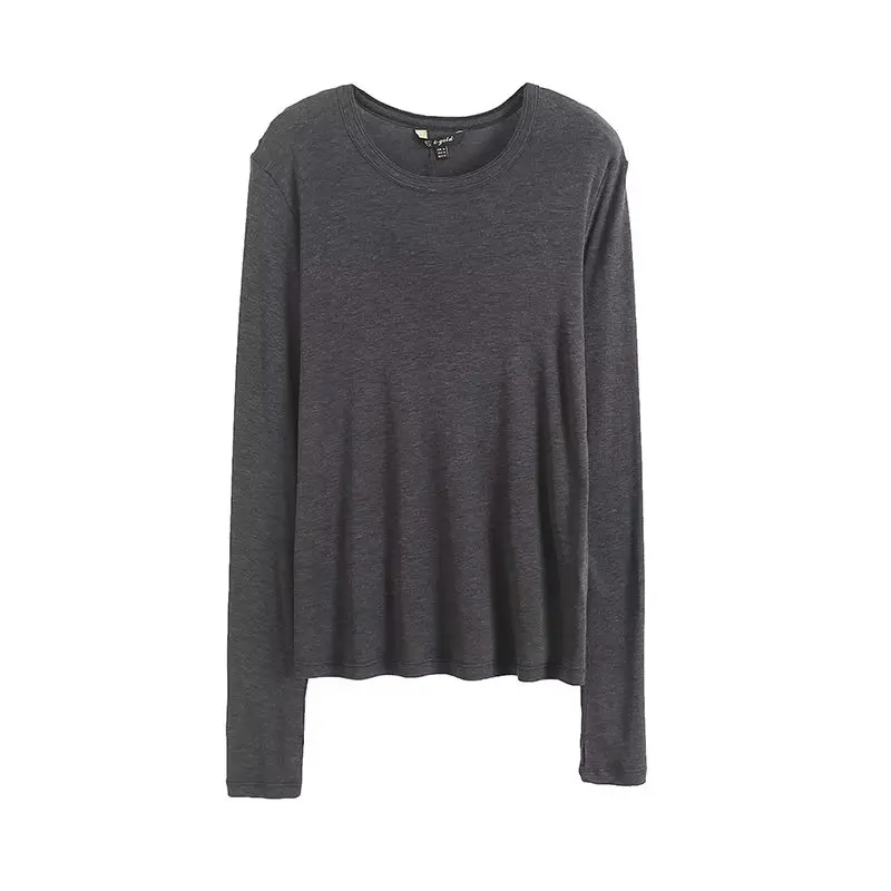 

Women's 2023 Fashion Casual Joker Comfortable Slim Version Bottoming Shirt Retro Long Sleeve Pullover Women's Chic Top