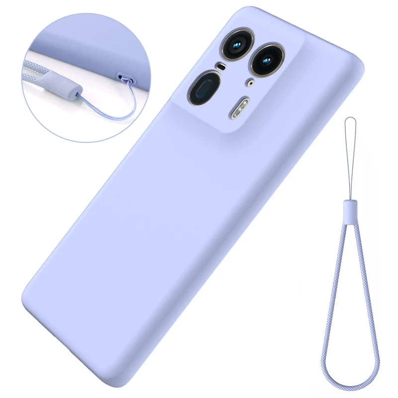 Premium Soft Liquid Silicone Strap Cover with Flocking Interior for Motorola Edge 50 Ultra