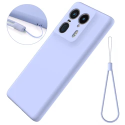 Premium Soft Liquid Silicone Strap Cover with Flocking Interior for Motorola Edge 50 Ultra (Purple)