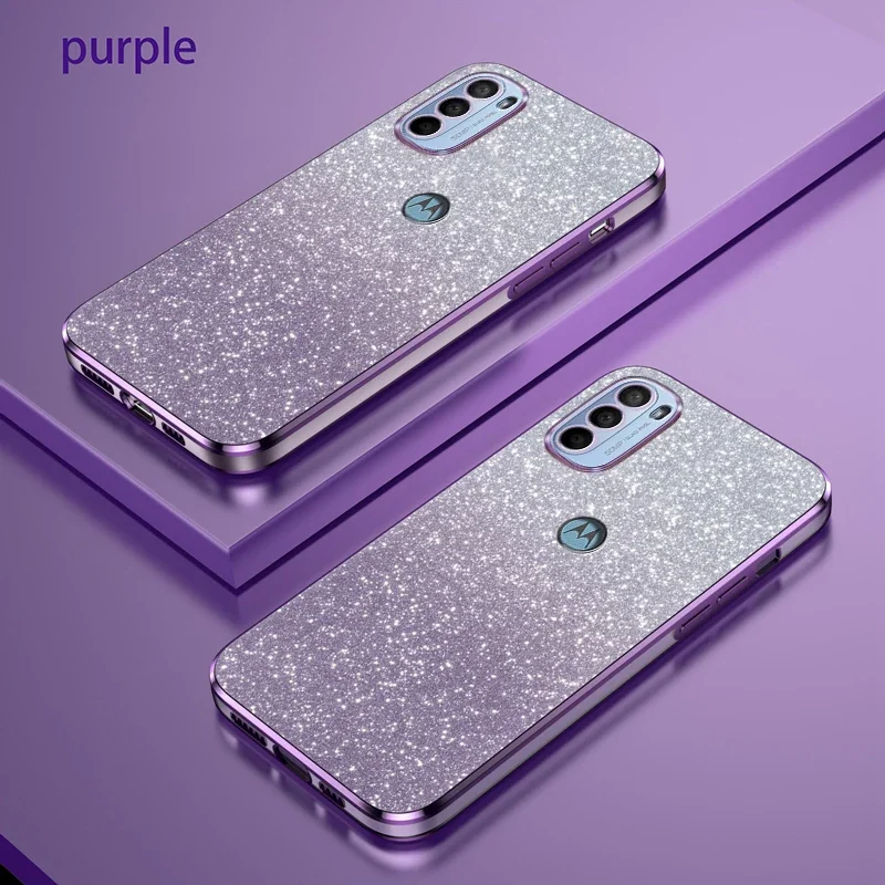 Funda de tel fono con purpurina degradada para MOTOROLA Moto G14 G24 