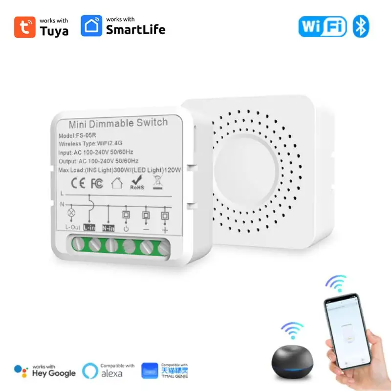 

Gang 10A 16A Tuya Smart Light Switch 2way Control Mini Smart Breaker Smart Life Control Support Alice Alexa Home