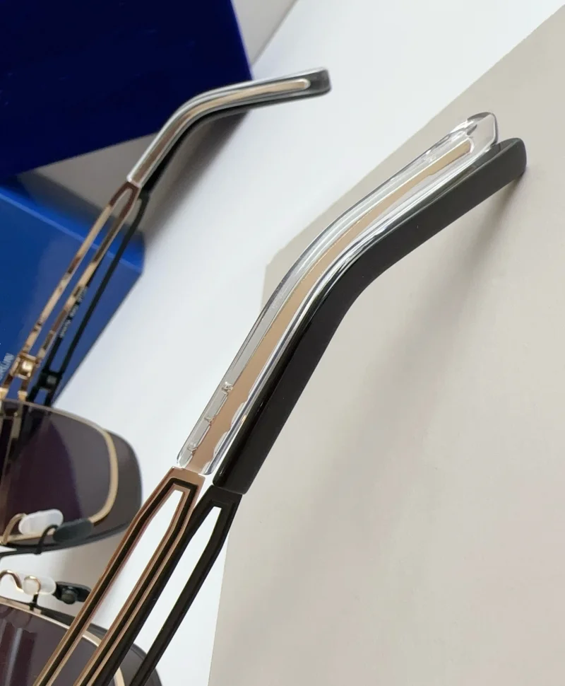 Deutschland Marke Design Schraubenlose Sonnenbrille Titan Ultraleicht Platz Mode Männer Sonnenbrille Große RIKU Gläser Auge Hohe Qualität – Detail 9