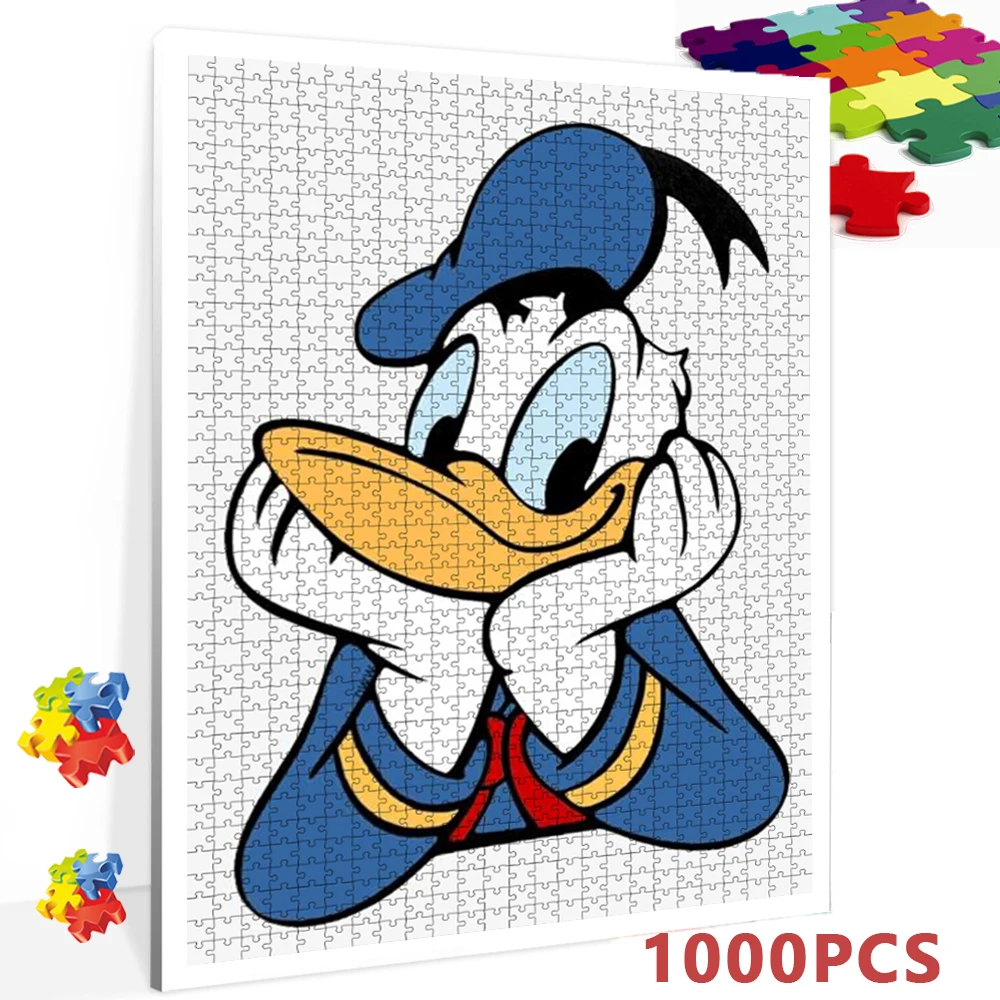 

Disney Movie 300/500/1000 Pieces Jigsaw Puzzle Donald Duck Cartoon Paper Puzzle Relaxing Game Handmade Decompression Toy