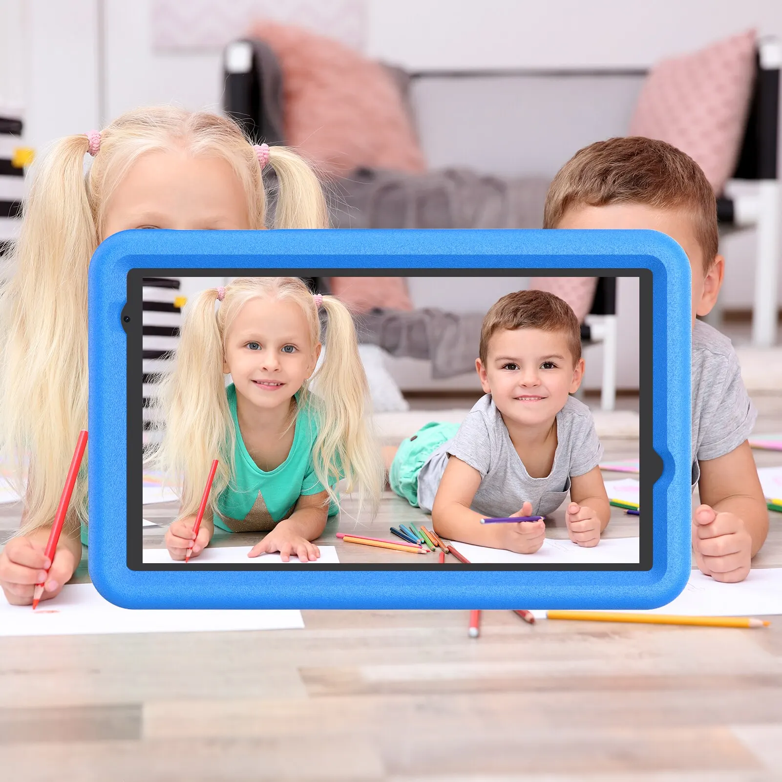 thumbnail image 3 of VASOUN-Tableta de 8 pulgadas para niños, dispositivo con Android 13, Quad Core, 8GB RAM + 64GB ROM, 5000mAh, cámara Dual, WiFi, Control Parental, 3 of 5