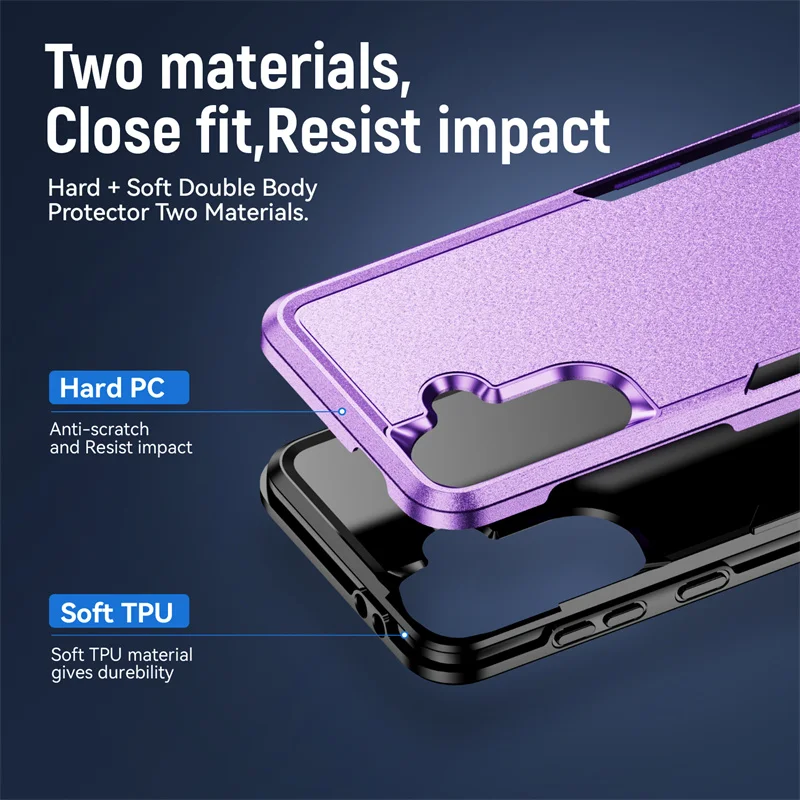 Rugged Dual Layer Protective Shockproof Case - Hard PC+TPU Cover