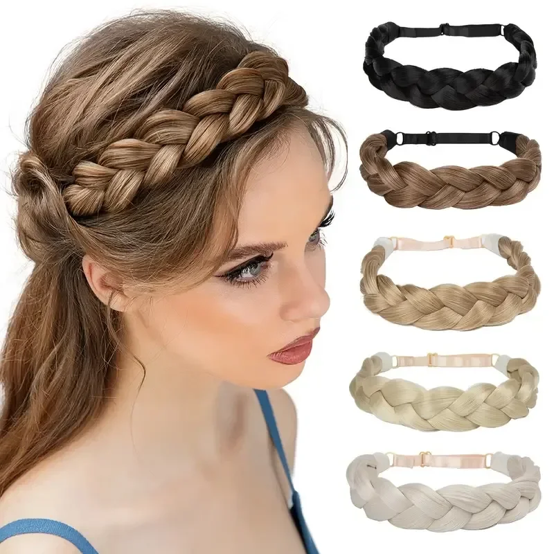 Synthetic Wig Headband Fishtail Braid Hair Band Adjustable Belt Braid