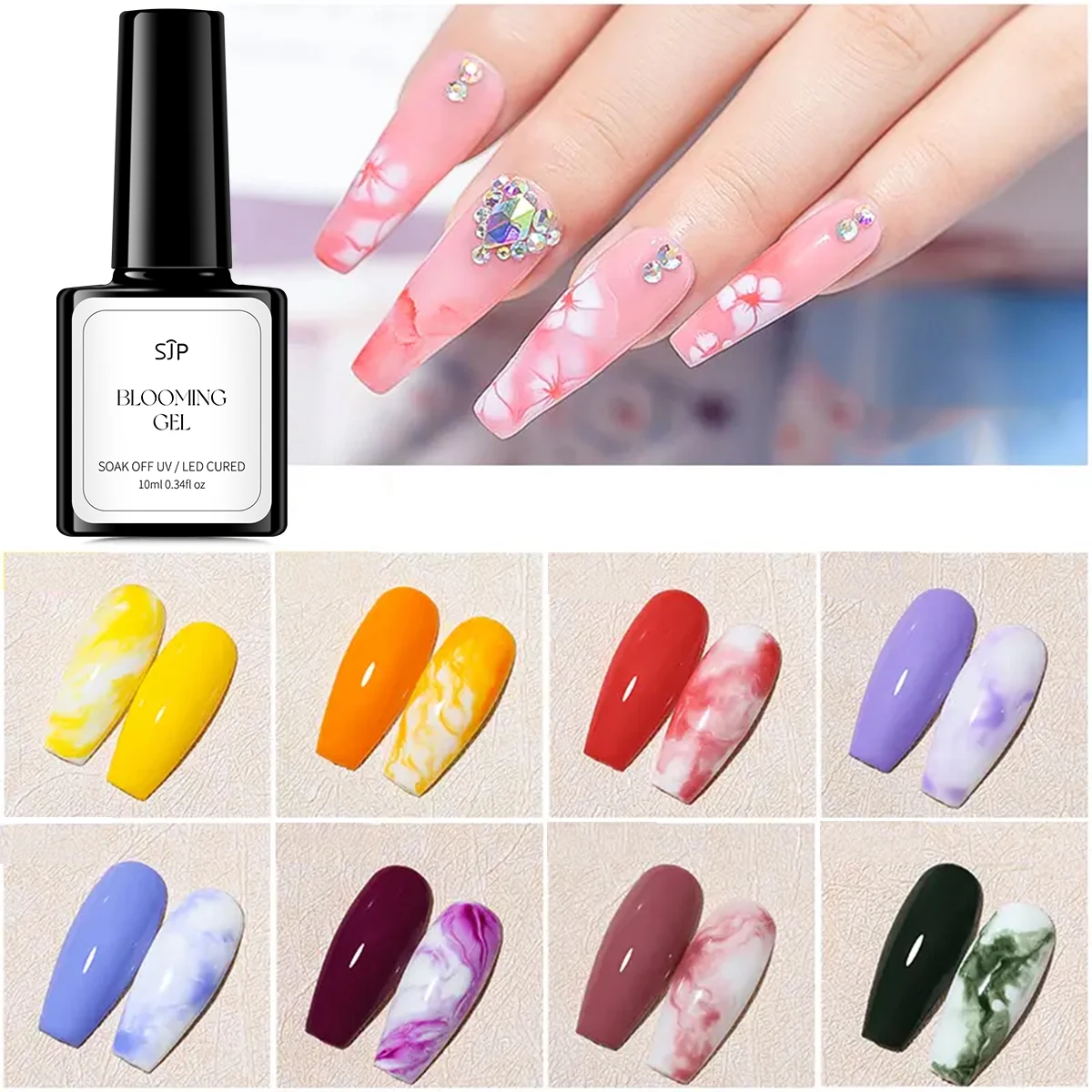 10 ML UV LED Nail Blooming Gel Polish Nail Design Glitter Sequins Mixing UV gels Soak Off gel nail polish