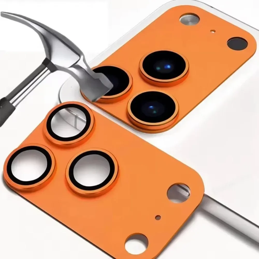Premium Aluminum Camera Lens Protector with Tempered Glass Film and Metal Ring