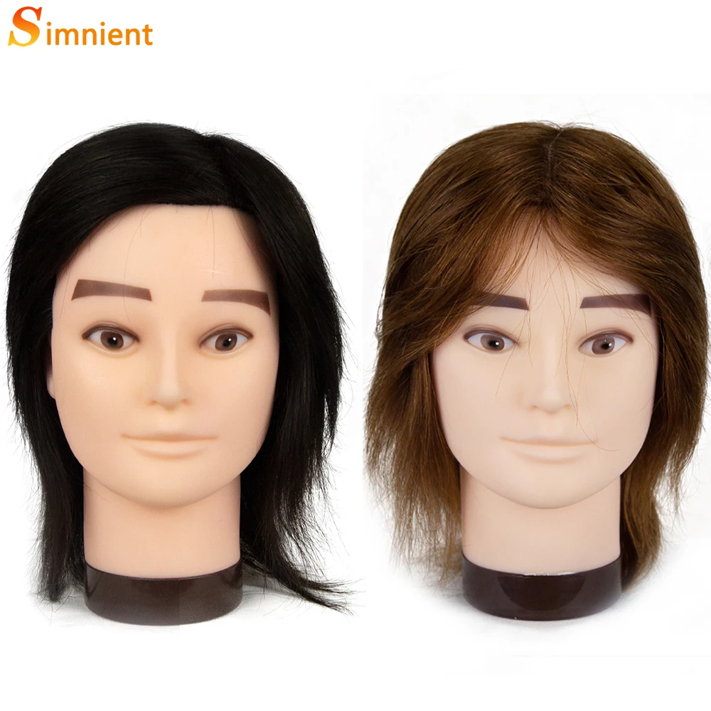 Male Mannequin Head with Human Hair for Barber Shops Styling Cutting  Practicing - AliExpress