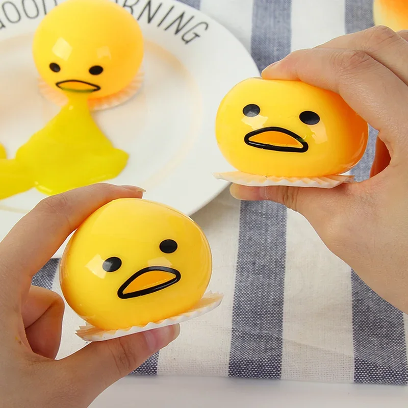 Puking Egg Yolk Stress Ball with Yellow Goop Relieve Stress Toy Funny Squeeze Tricky AntiStress Disgusting Egg Toy Kids Gift 2