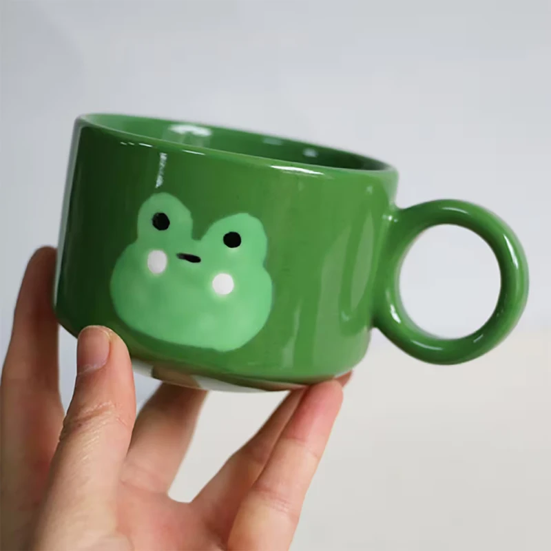 PREORDER: Froggy Handmade Ceramic Mug//clay Mug Handmade,handmade Coffee Mug,aesthetic  Mug,modern Coffee Mug,frog Mug,cute Mug, Funky Mug 