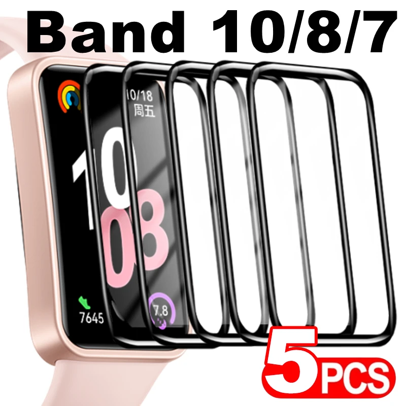 화웨이 밴드 10 8 7 용 소프트 화면 보호기 화웨이 Band10 Band8 안티 스크래치 필름 용 3D 곡선 풀 커버 보호 필름