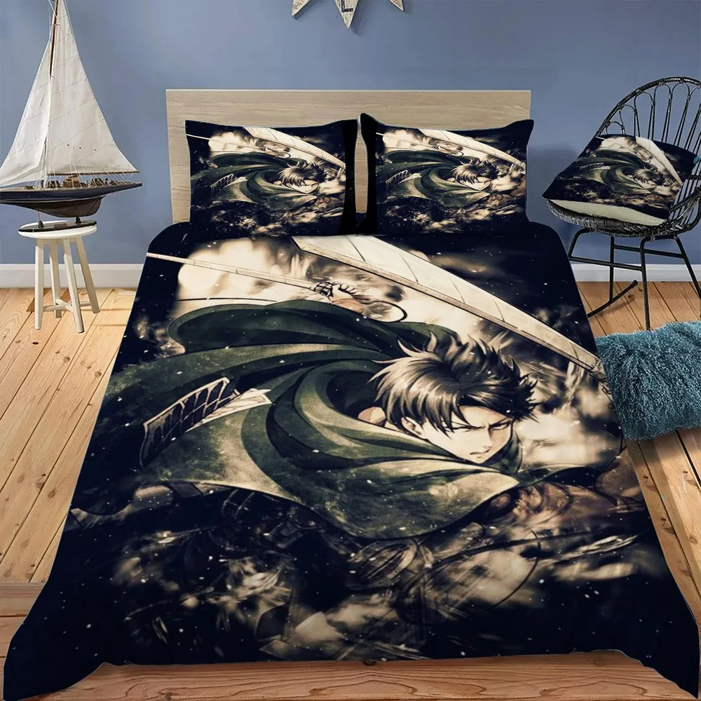 

Attack on Titan Bedding Set Soft Duvet Cover Comfoter Bedding Quilt Cover with Pillowcase Queen King Size Dropshipping