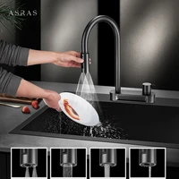 ASRAS 304 ก๊อกน้ําห้องครัวสแตนเลสมัลติฟังก์ชั่น 5-in-1 ร้อนและเย็น + น้ํากรองแฟชั่นก๊อกน้ําสีเทา 4