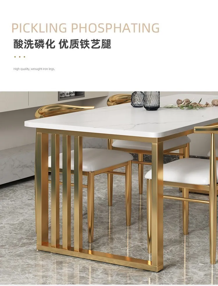 Description Picture 4 of itemCenterpiece Unique Dining Table Rectangular Floor Metal Design Center Dining Table Coffee Set Kitchen Mesas De Jantar Furniture