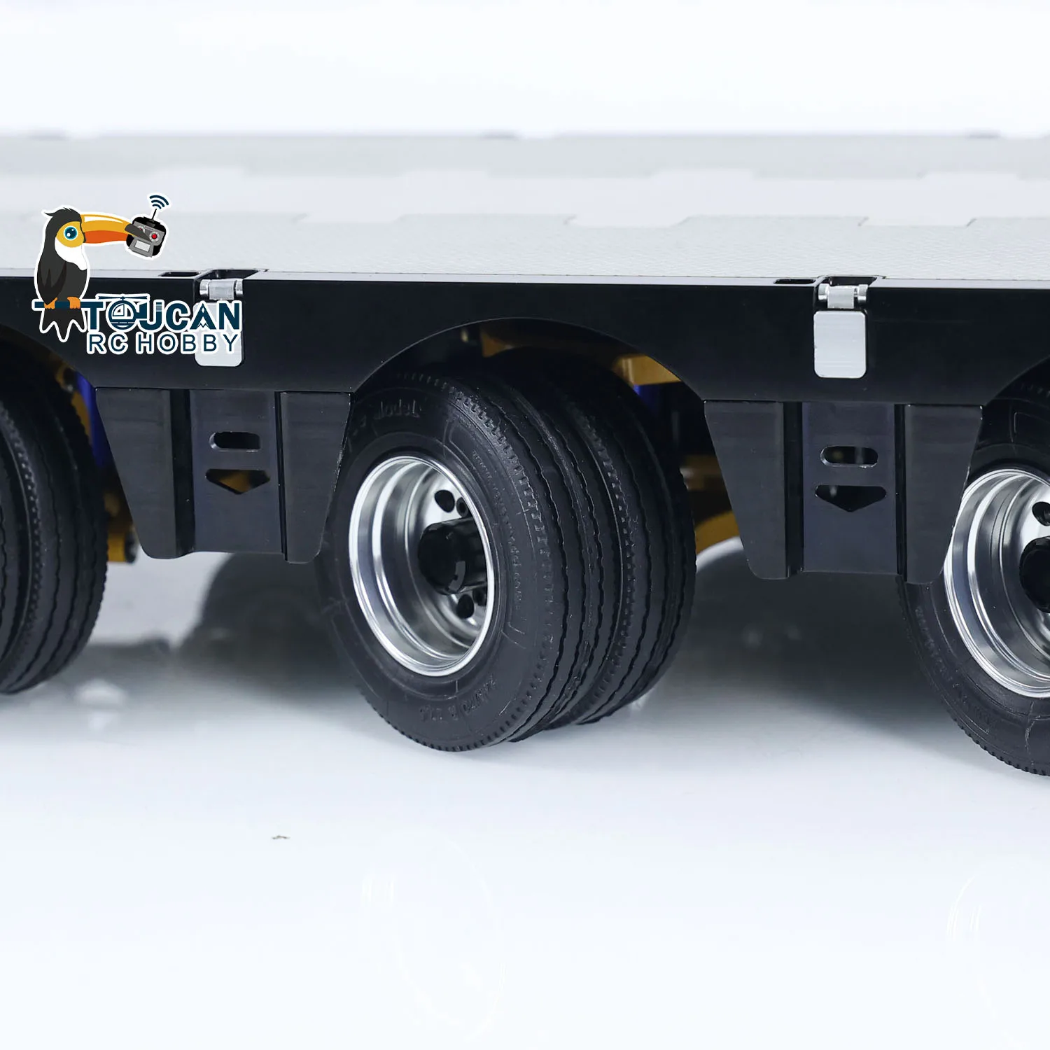 1/14 Accessories 9 Axles Metal Trailer Extendible Trailers Spare Parts for Toys RC Tractor Truck Car Vehicle Models TH23522 6