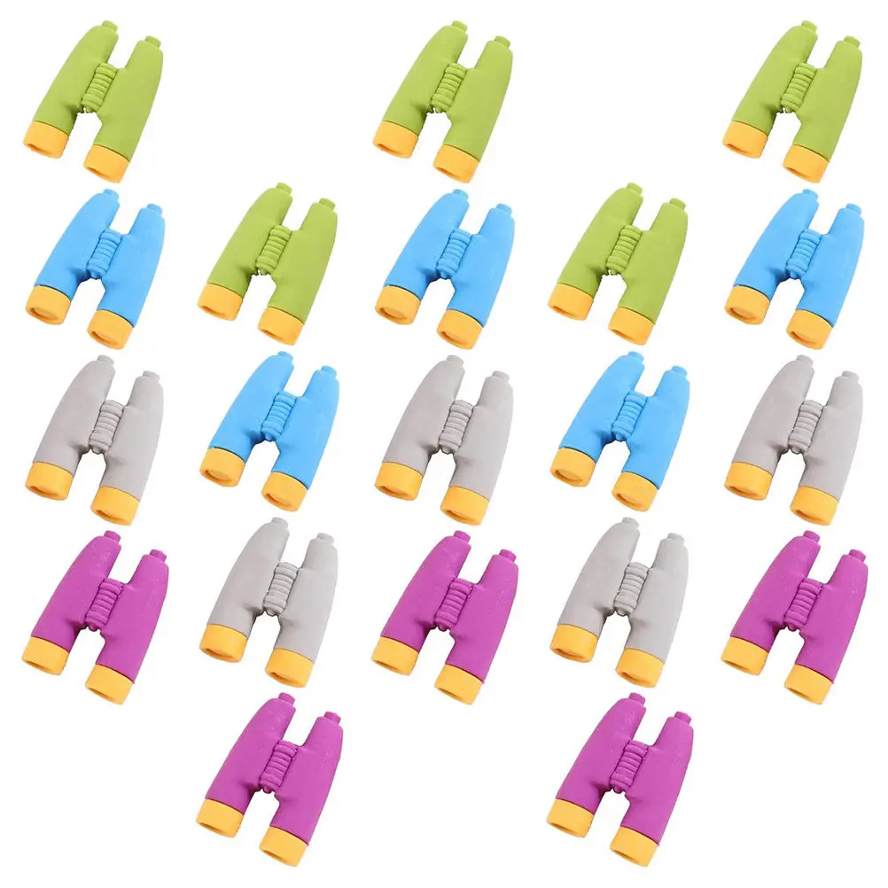 24Pcs 3D 망원경 지우개 분리형 다채로운 연필 지우개 어린이를위한 대량 학생 사무실 연구 사랑스러운 학교 용품