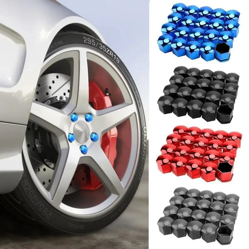 17mm Car Wheel Nut Caps - Anti-Rust Dustproof Rim Protection (20-Pack)