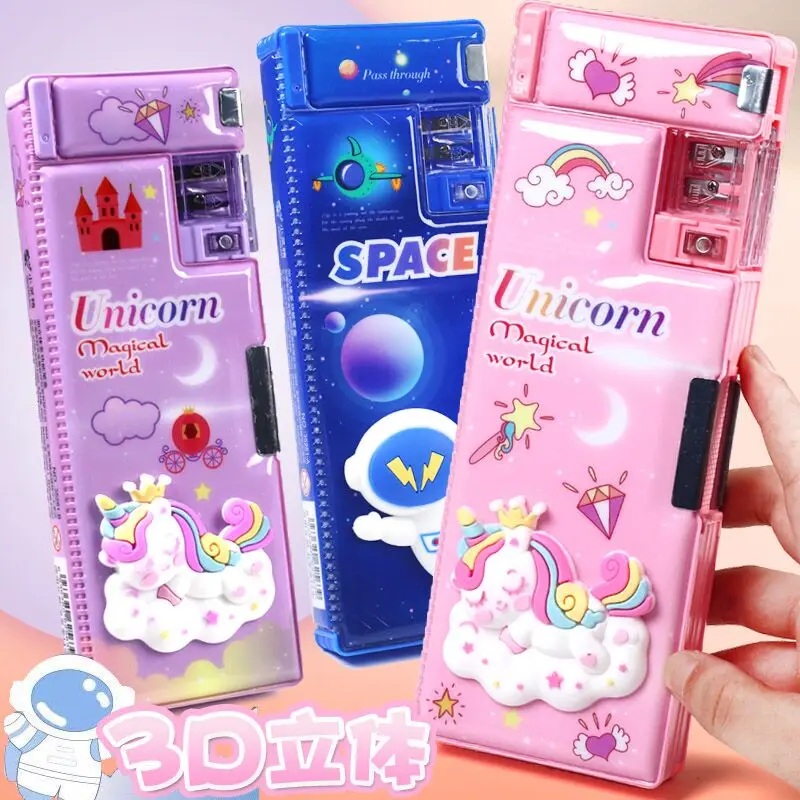 Hot Focus Unicorn Multifunction Pencil Case, Pencil Box for Girls