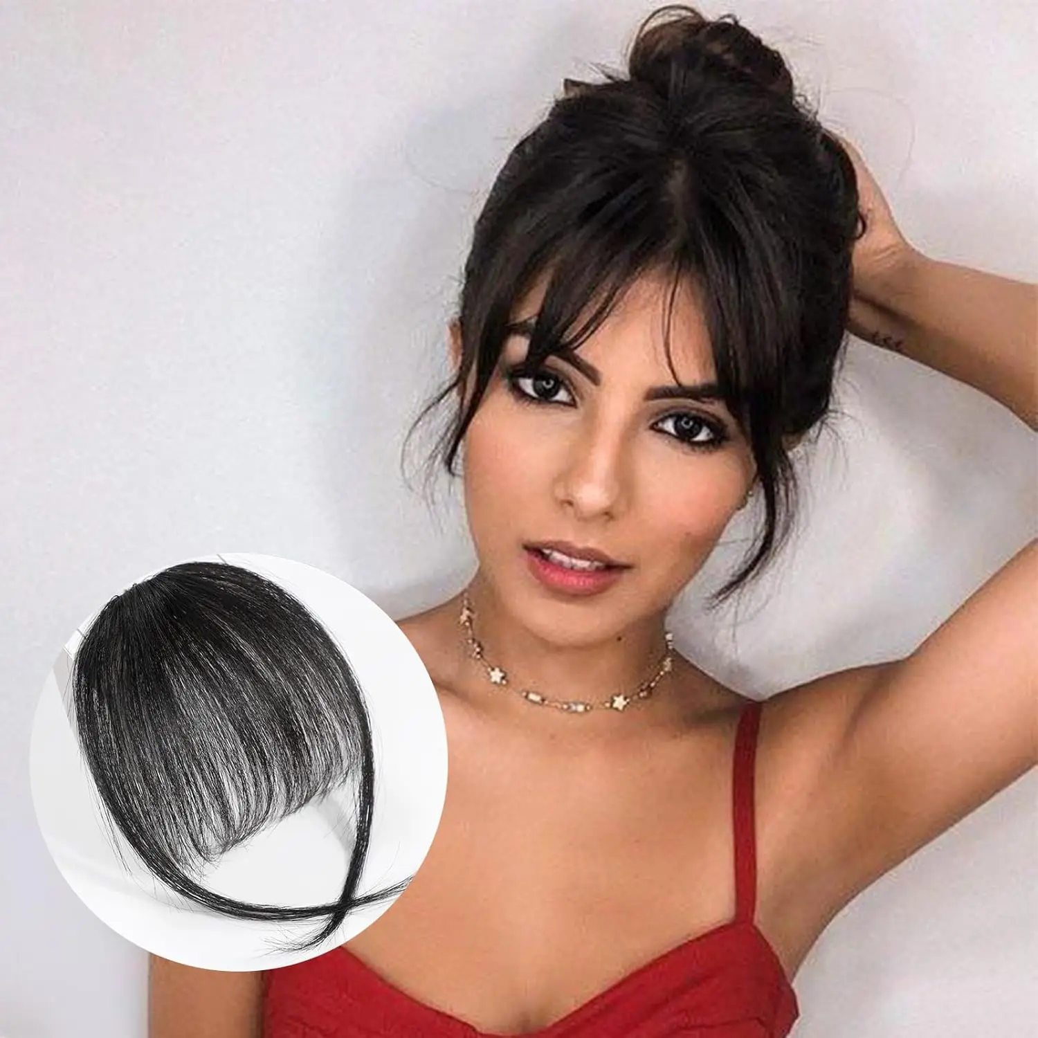 Zwart 1B # Air Pony Haar 100% Echt haar Piekerige pony Haar Clip in pony  Fringe met tempels Haarstukjes voor vrouwen Haarverlenging - AliExpress, image size:1500x1500