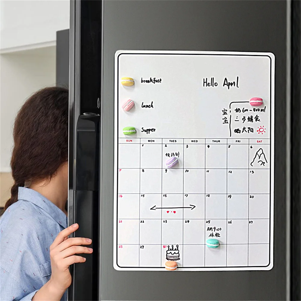 

A5 Magnetic Calendar For Fridge Monthly Weekly Planner Calendar Table Dry Erase Whiteboard Fridge Sticker Message Board Menu