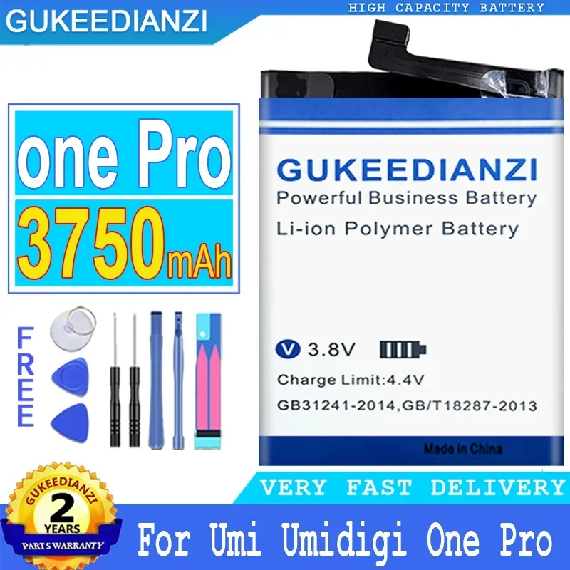 

GUKEEDIANZI Replacement Battery for Umi Umidigi One Pro Onepro, Big Power Battery with Free Tools, 3750mAh, Top