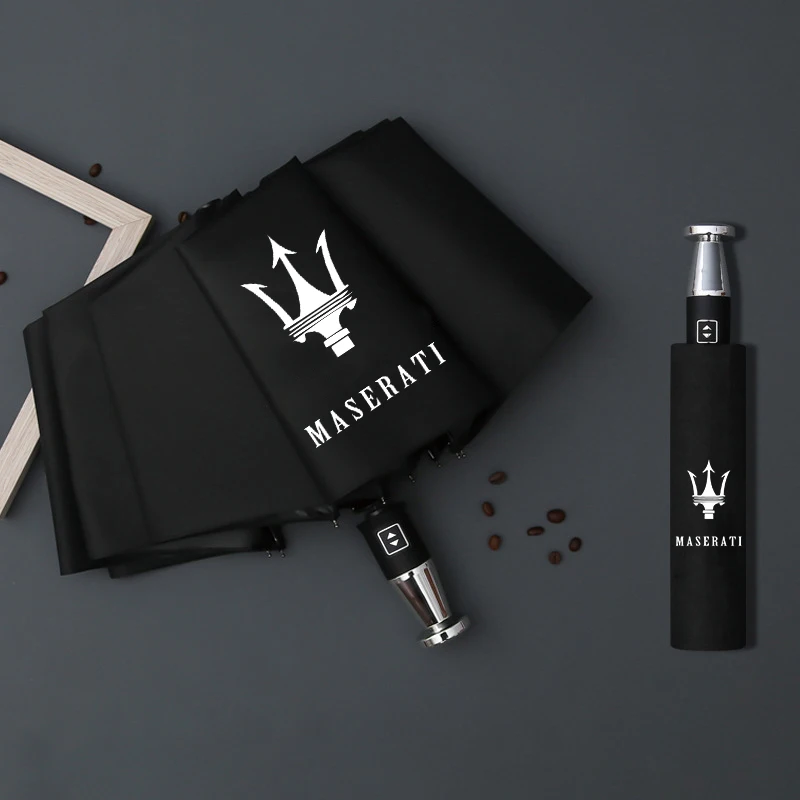 Car windshield sunshade, car logo umbrella, car automatic folding windproof sunshade umbrella, for Maserati MC20 Spyder, Grecale, Coupe, Ghibli, Levante, Quattroporte, GranTurismo