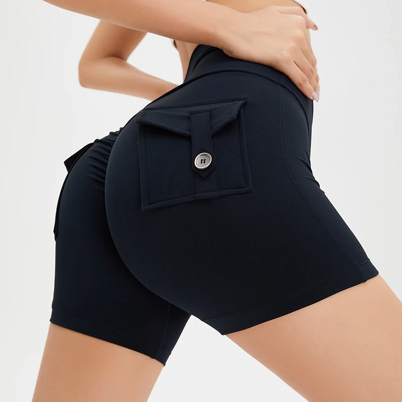 Tight Women's Shorts Sexy Cycling Shorts Elastic High Waist Back Pockets Breathable Sport,workout shorts,sports shorts,running shorts,seamless shorts