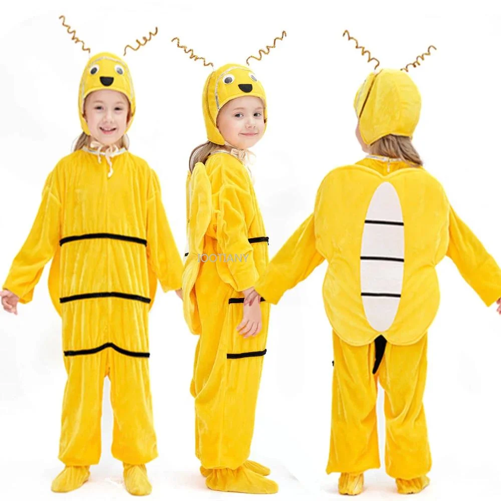 

IOOTIANY Children Cartoon Animal Suit Kids Little Bee Cosplay Costume Bee Dance Performance Costumes Carnival Party Jumpsuit