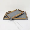 Leather Storage Disc Metal Decorative Tray Entrance Bedroom Decoration Home Living Room Organizer Desktop Storage Tray Ornaments 2