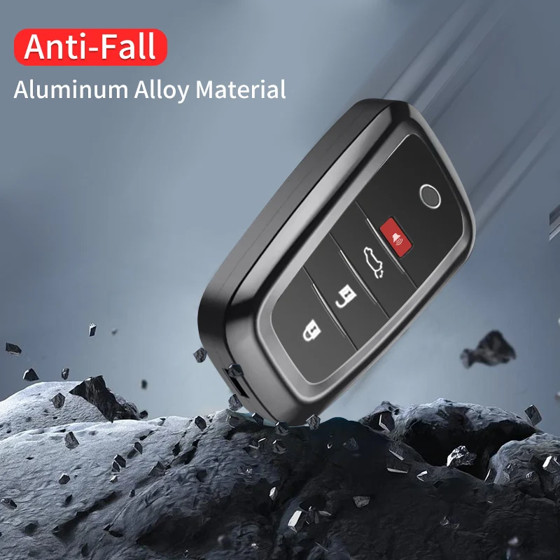 Upgraded Accessories Fully Enclosed Protection Metal Key Shell Leather Case For Toyota Land Cruiser 300 LC300