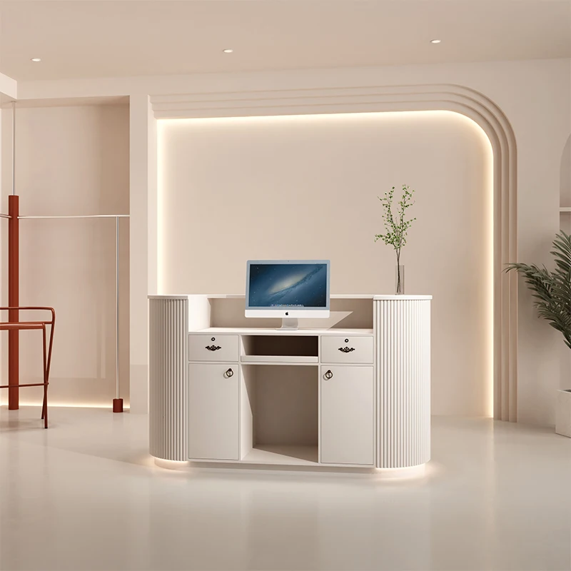 Store Mobile Reception Counter Cafe Checkout Church Modern Reception Counter Console Store Empfangstheke Theater Furniture