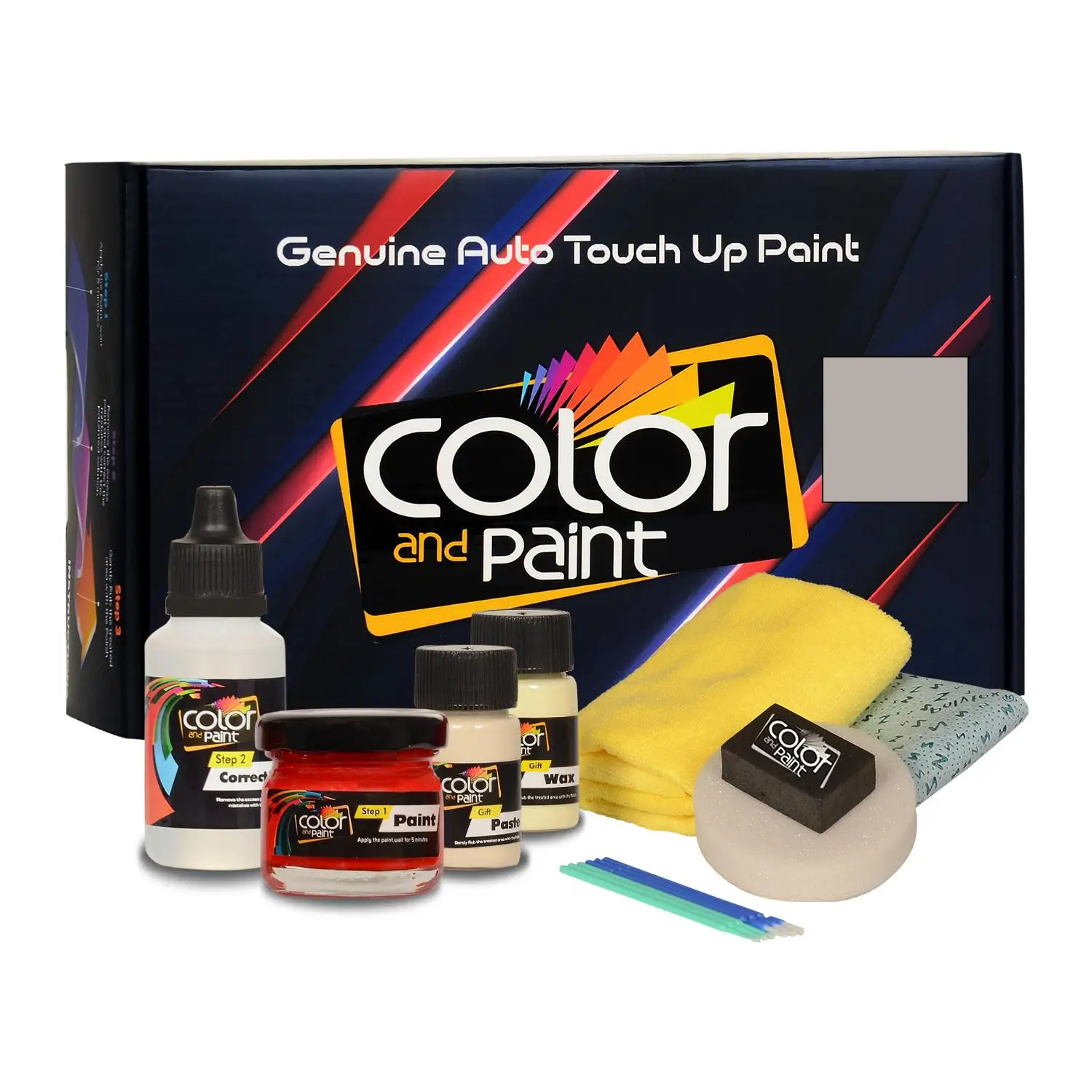 

Color and Paint compatible with Mitsubishi Automotive Touch Up Paint - VERMONT SILVER MET - HCV - Basic Care