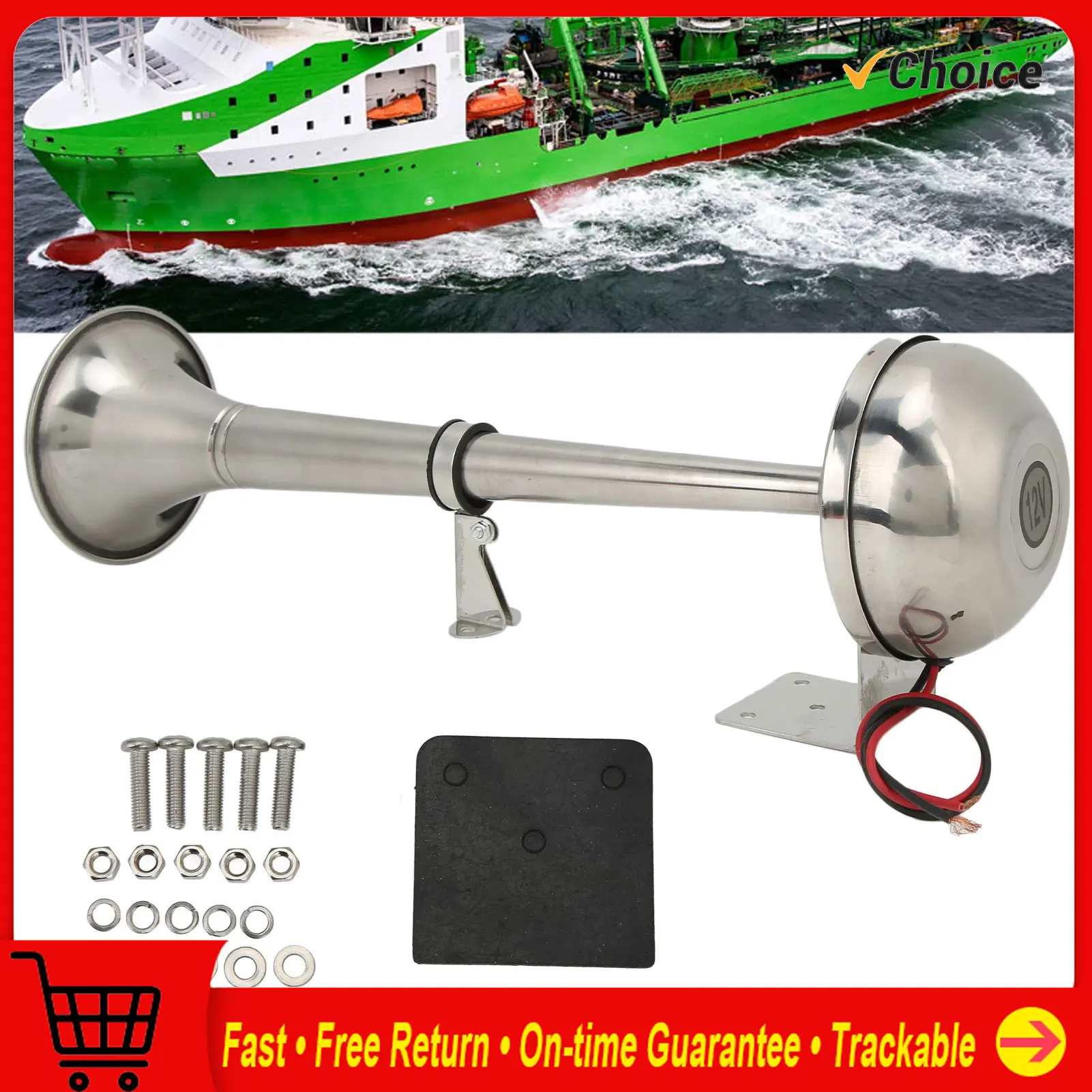 GENERICO Bocina 12v Eléctrica Trompeta Aire Comprimido ST-28270