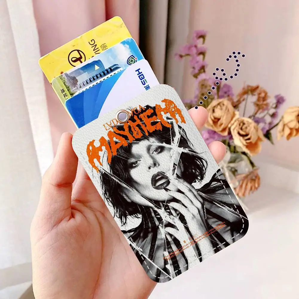 Singer L-Lady Gaga Mayhem 사무용품 남성 및 여성 신용 카드 열쇠고리 학생증 ID 카드 홀더 자격증 홀더 카드