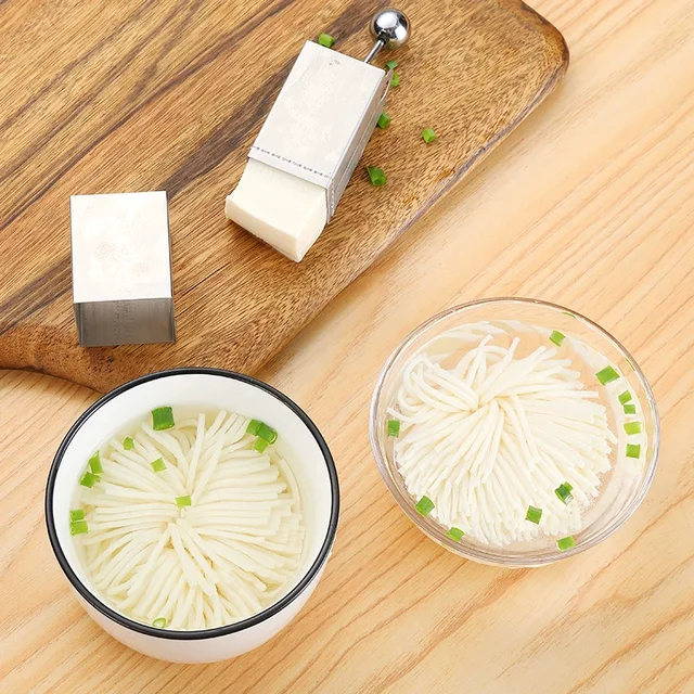 1set Tofu Cutter Tofu Flower and Shred Cutter Mold 304 Stainless Steel Simple and Quick Preparation Kitchen Presentation 6