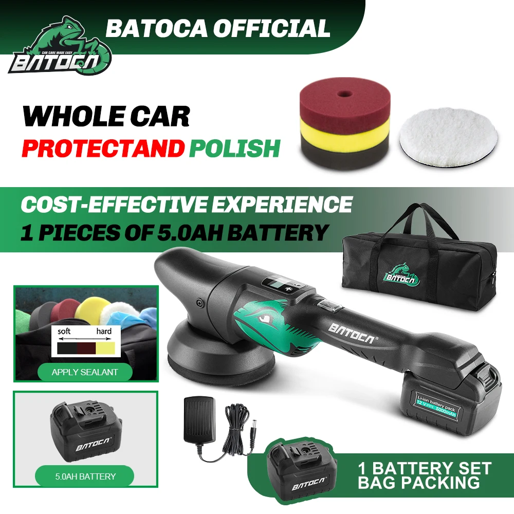  BATOCA - Pulidora inalámbrica para auto, con batería