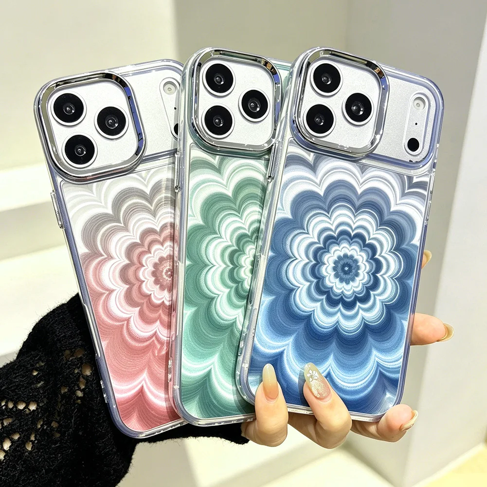 Shiny Holographic Flower Pattern Phone Case For Apple Iphone Series_voghion.com