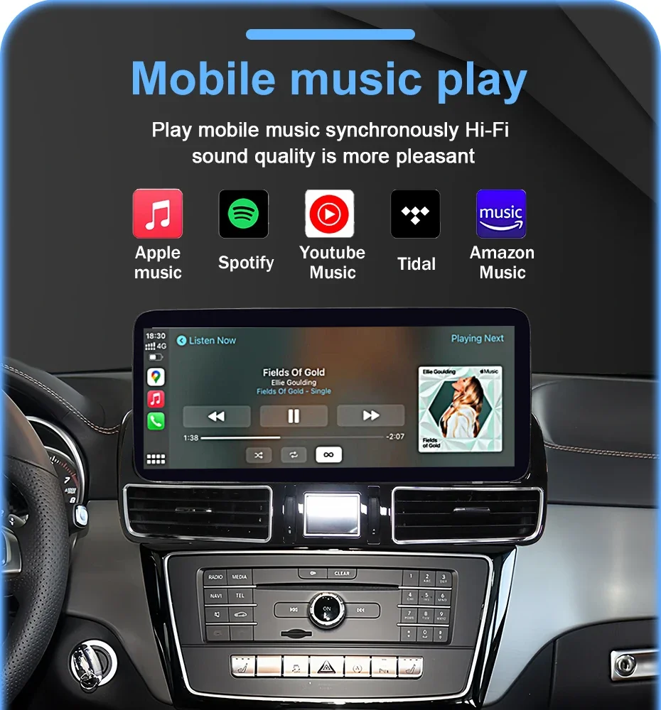 12,5-Zoll-Linux-System, kabelloses Carplay, Android Auto Autoradio für Mercedes Benz GLE W166 GLS X166 2016-2018, Autolink, Airplay, 2 DIN – Detail 15