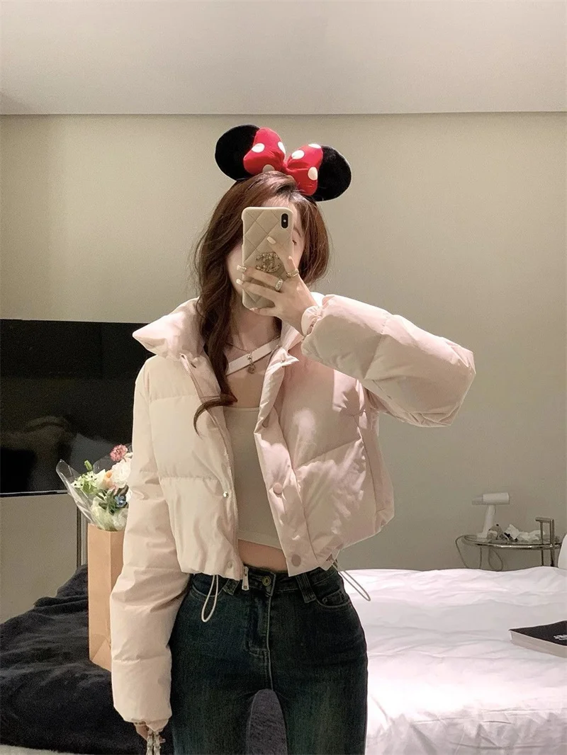 Light Pink A-liber Cotton Jacket for Women Short and Short 204 Winter New Item Loose Korean Version Bread Jacket Trendy Jacket S