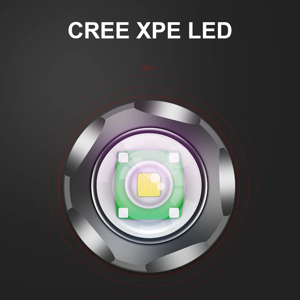 Elétrica em Miniatura de Acampamento Cree Alumínio Lanterna Flash Recarregável Super Brilhante Holofote Tocha Luz Poderosa Xpe Led Edc 4 Computers & Electronics