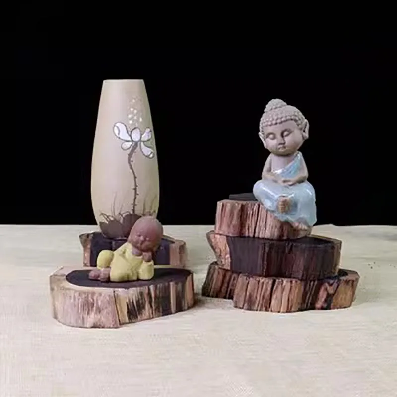 Light Sandalwood Carving, Purple Light Sandal, Shaped Base, Rosewood Decoration, Solid Wood, Teapot Holder, Coaster