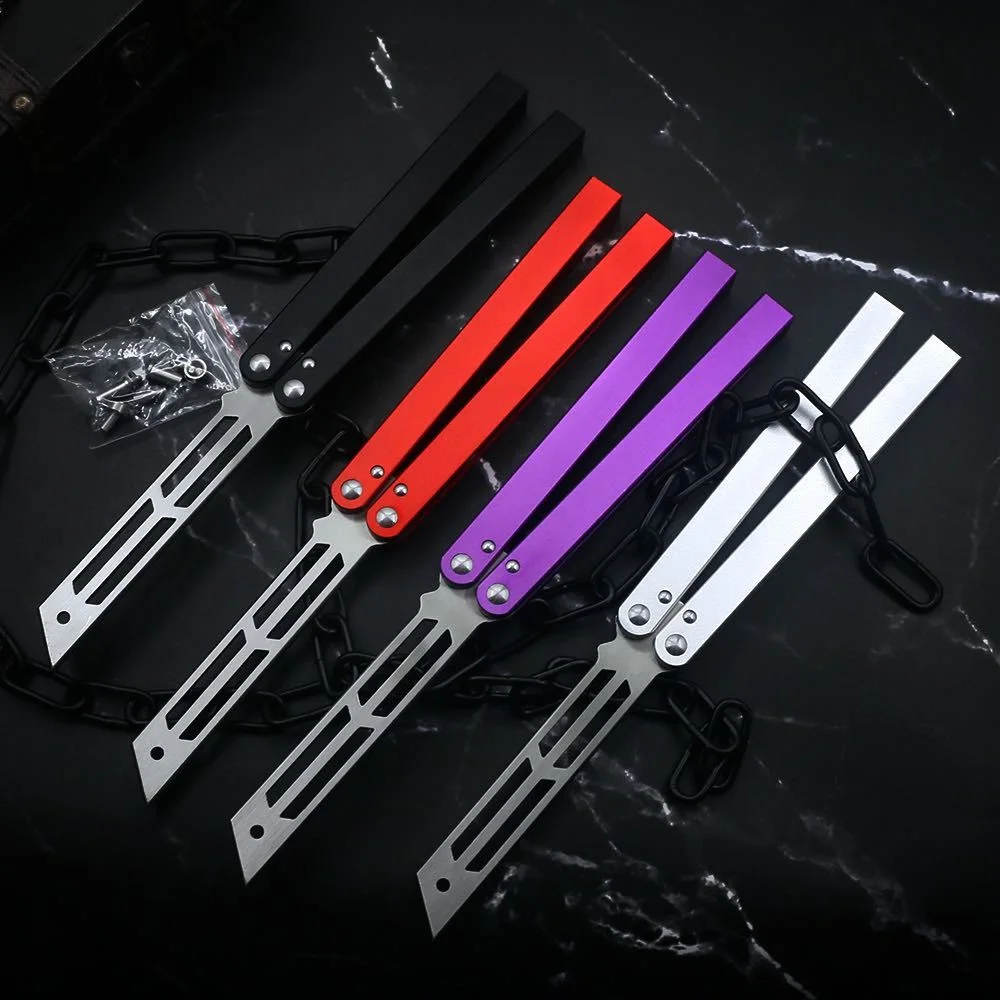 Butterfly Training Knife Squid Balisong Flipper Trainer 420 Steel Blade