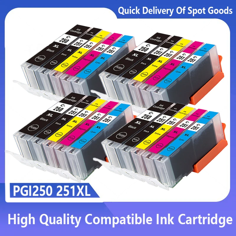 

PGI-250 CLI-251 Compatible Ink Cartridge pgi250 for Canon PIXMA MG5420 MG5422 MG5520 MG6320 MG6420 MG7120 IP7220 MX722 MX922