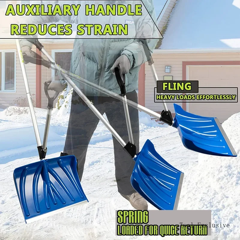 2-in-1 Snow Shovel with Double Handle, 18-Inch 2