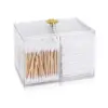 Qtip Holder Dispenser  Clear Bathroom Organizer Jar  Swab/Pad/Ball Holder Container Cosmetics Storage Boxes for Vanity 1