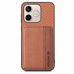 RFID Leather Wallet Holder Card Case - Premium Back Cover for Honor 400 Smart (Brown)